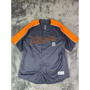 Detroit Tigers MLB Jersey XL Navy Orange Dynasty‎ Baseball Y2K Retro